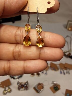 925 genuine citrine earrings.